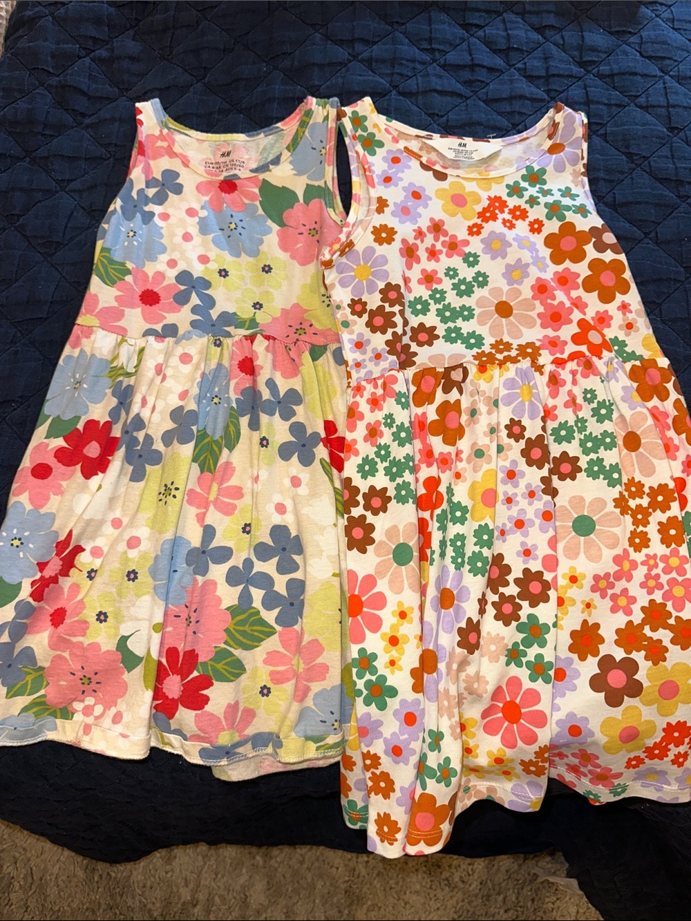 H&M girls floral dress x2 size 5-6